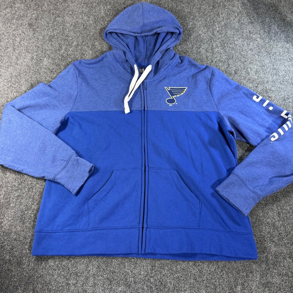 Fanatics‎ NHL St. Louis Blues Womens XL Blue Full Zip Hoodie Sweatshirt